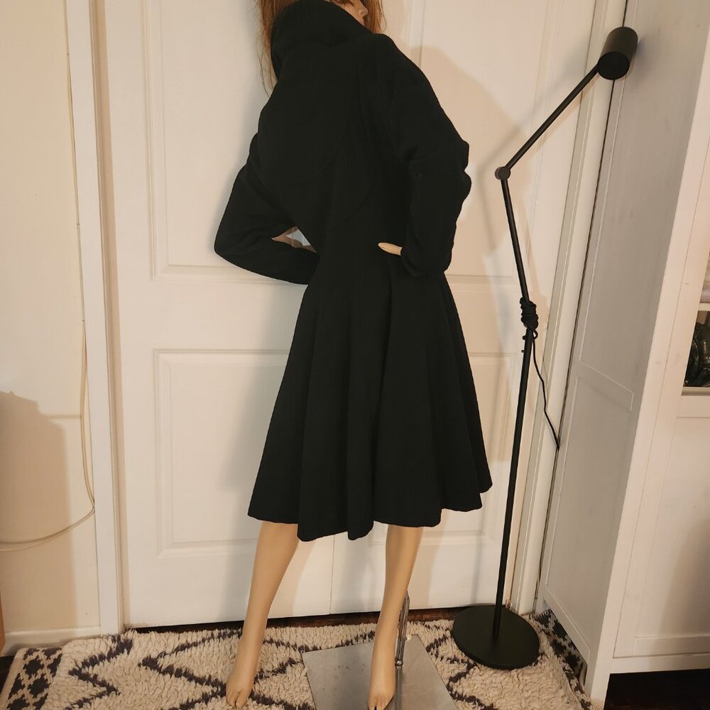 Vintage Princess Black Wool Coat MCM Est Size 2 to 4 Wearable Collectors Item - Picture 13 of 17